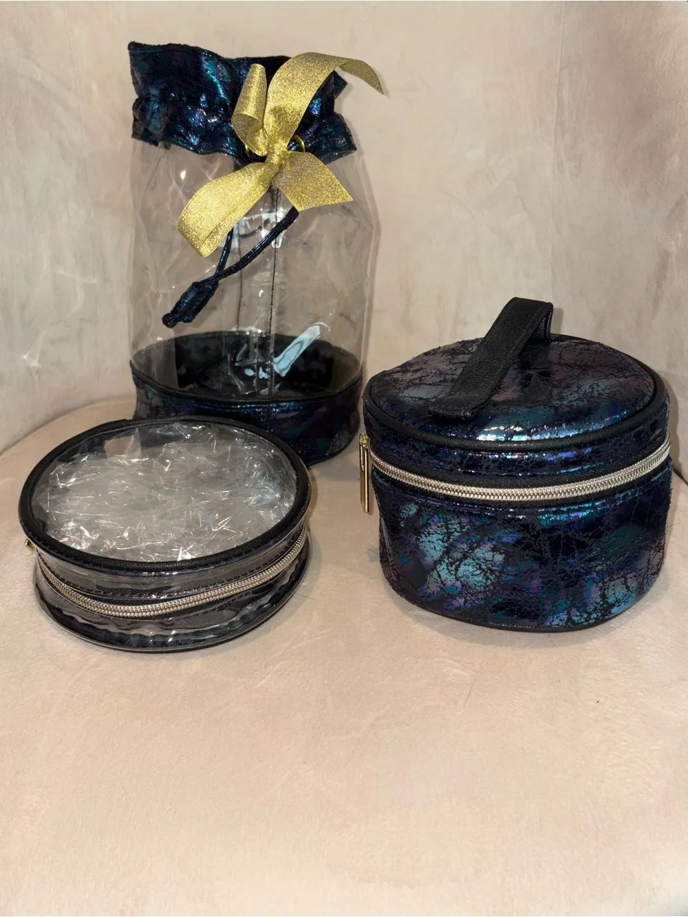 Iridescent Cosmetic Travel Case Set
